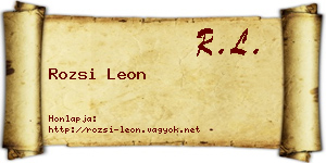 Rozsi Leon névjegykártya